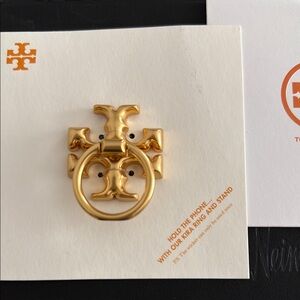 Tory Burch Gold Logo Phone Ring